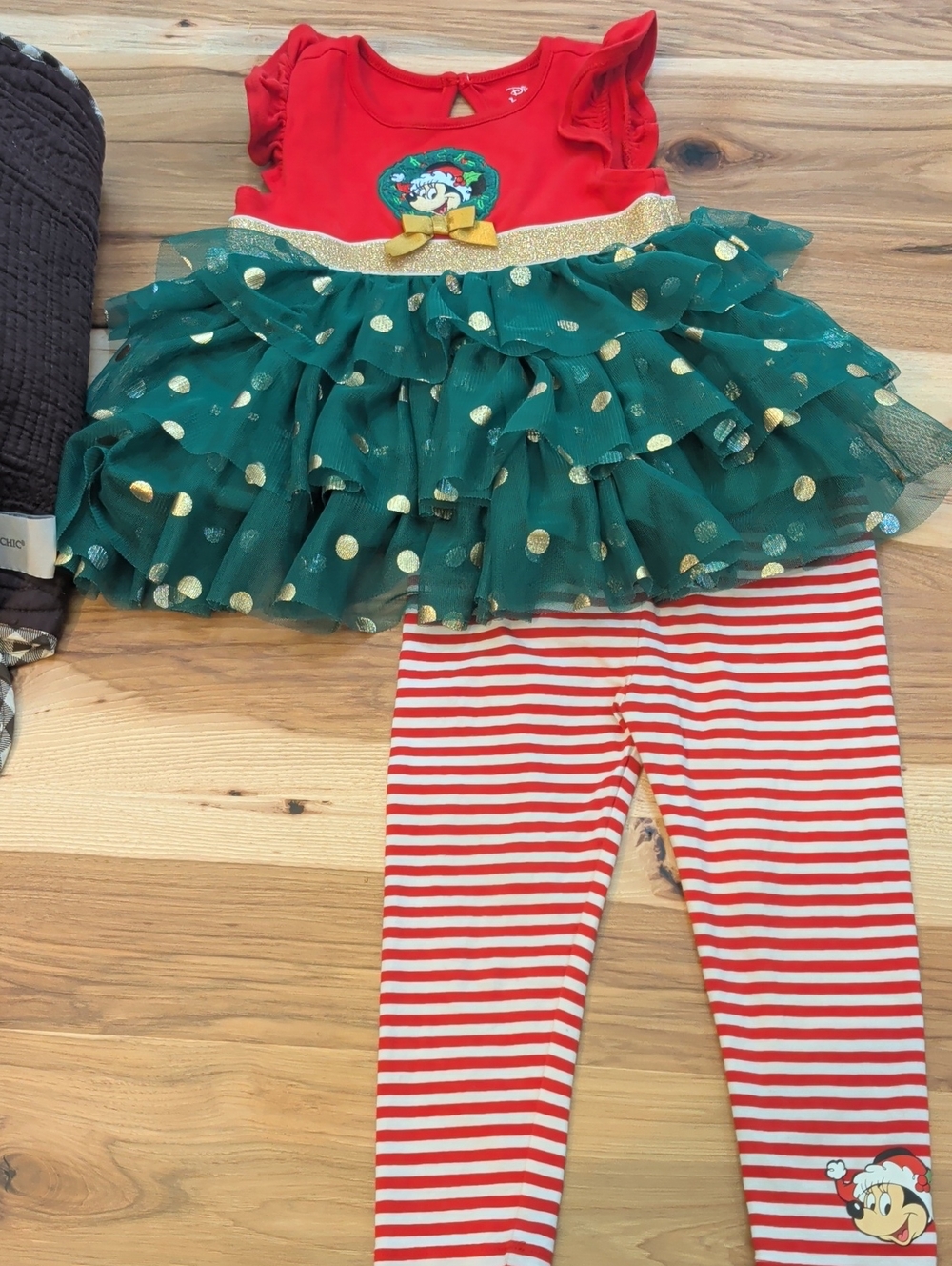 Girls Red and Green Holiday Tutu Legging Set